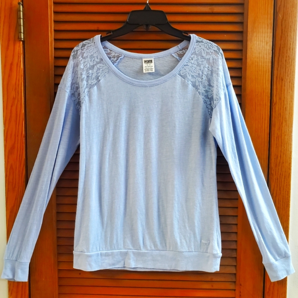 PINK Victoria's Secret Baby Blue Lacey Blouse